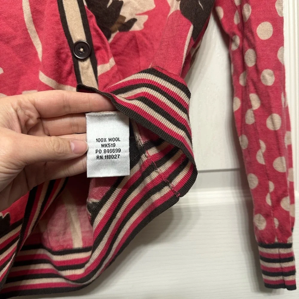 Boden Pink Floral Cardigan- 100% Wool